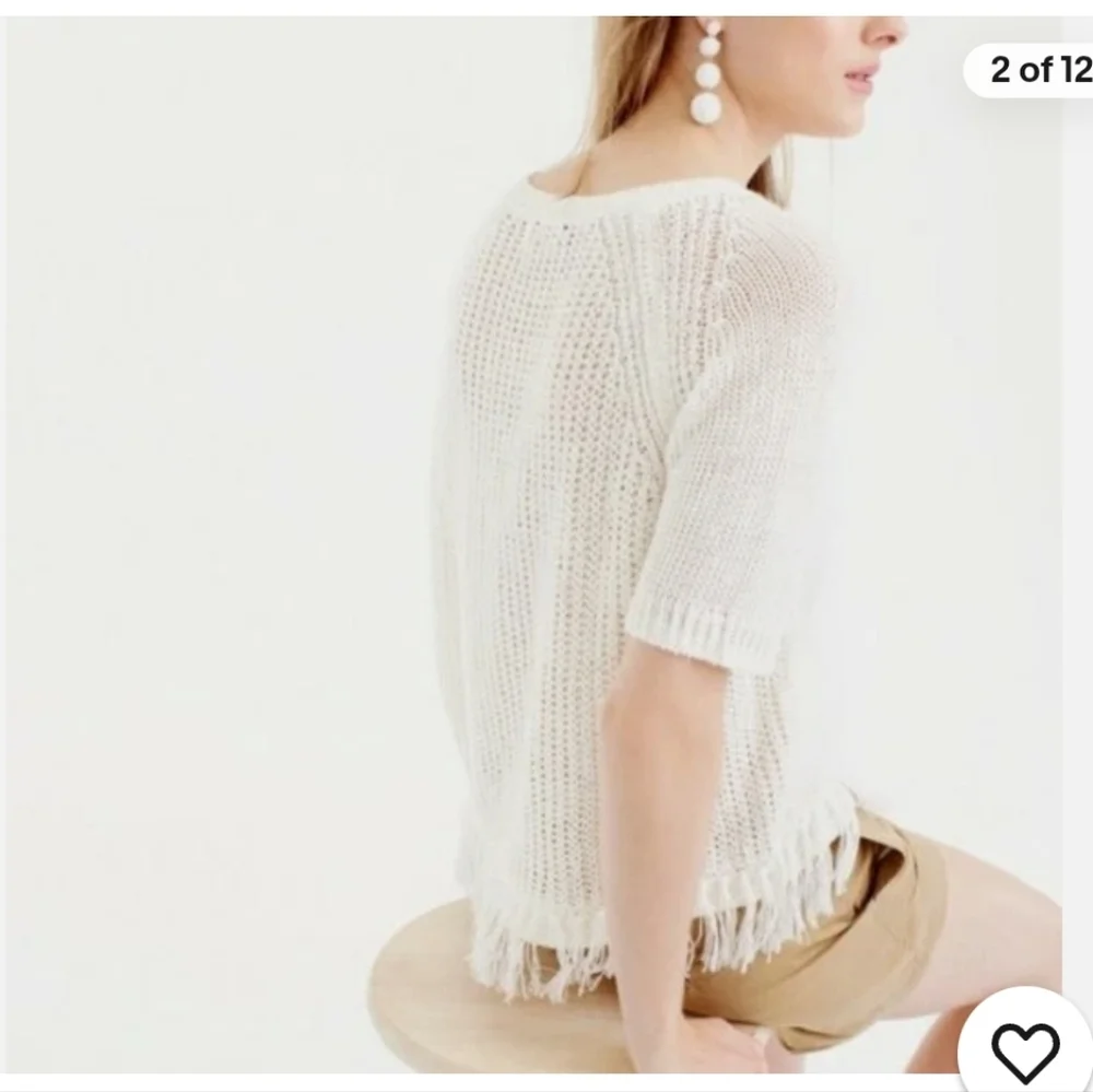 J. Crew White Knit Sweater